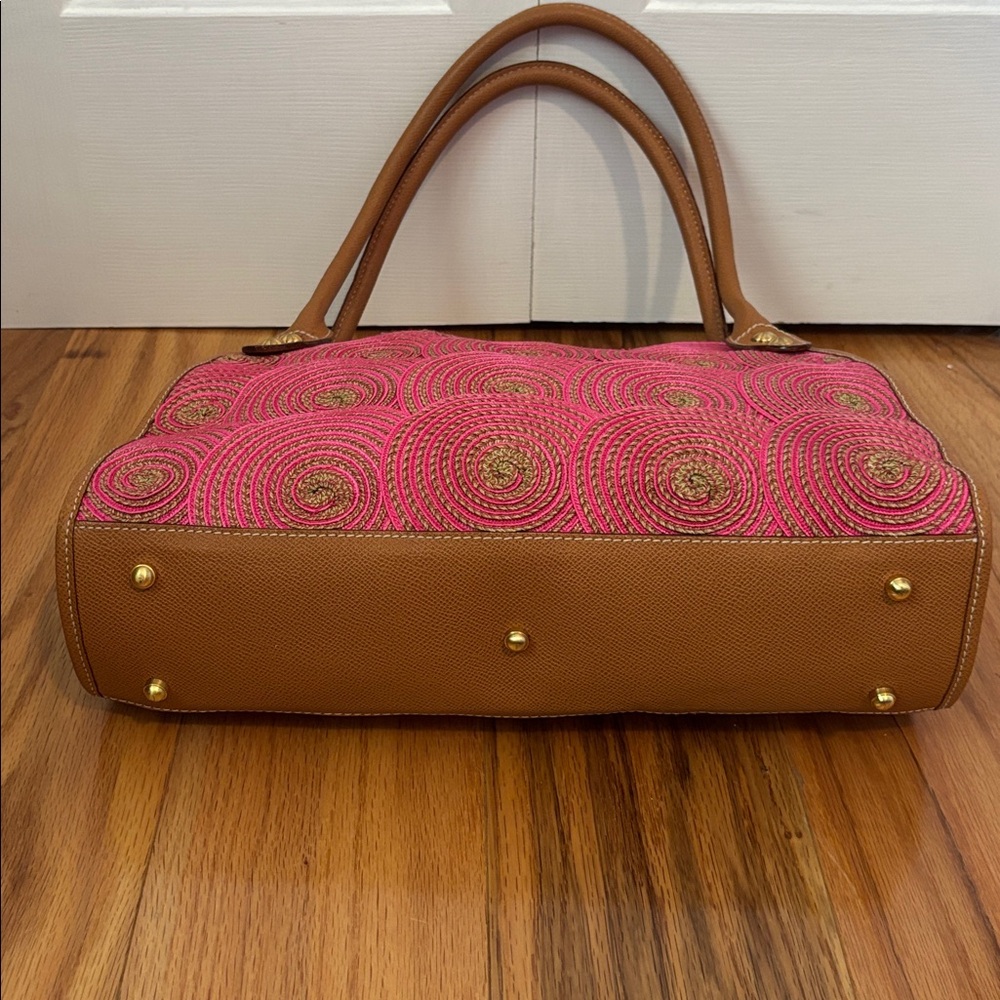 ERIC JAVITS limited edition Lil Circles Tan Pink leather bag - Picture 8 of 13
